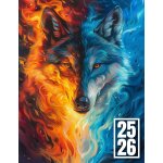 Agenda scolaire 2025 2026 animaux: couverture souple loup fantastique, organiseur scolaire 11 mois de ...