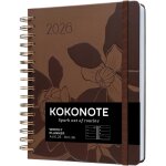 Agenda semainier 2025 - 2026 mocha bloom agenda scolaire, format a5, weekly planner 2025 2026, semainier ...