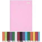 Agenda semainier 2025 a4 avec couverture rigide et ruban marque - page assorti (rose clair)