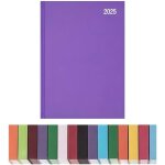 Agenda semainier 2025 a4 avec couverture rigide et ruban marque - page assorti (violet)