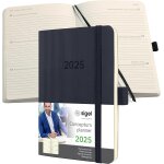 Agenda semainier 2025, a6, couverture souple, noir - conceptum