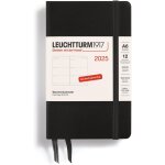 Agenda semainier 2025 de poche, format a6, couverture rigide, planificateur 12 mois, 80 g, lign�, noir ...