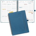 Agenda semainier 2025 a spirales, couverture souple, format a5 (22 x 16, 5 cm), 25 rendez - vous verticaux, ...