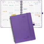 Agenda semainier 2025 a spirales, couverture souple, format a5 (22 x 16, 5 cm), 25 rendez - vous verticaux, ...