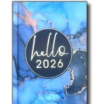 Agenda semainier 2026 format de poche - anne complte - marbre