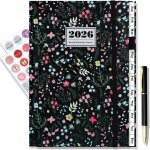 Agenda semainier 2026 de jan - dc 2026, a5 - 21, 5 × 14, 7cmagenda scolaire avec stylo, poche intrieure, ...