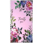 Agenda semainier fin 2025 motif fleurs vintage et typographie rose