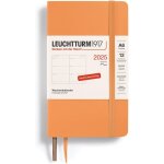 Agenda semainier de poche 2025, format a6, couverture souple, abricot, en allemand