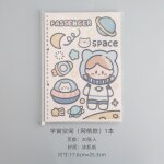 Agenda de voyage avec des animaux et des filles, page color�e, kawaii, carnet de notes b5, carnet de ...