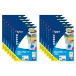 Agipa lot de 12 etuis a5 ( 16f ) de 1792 etiquettes multi - usage permanentes 12x18, 3 mm blanc