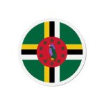 Aimant rond - drapeau dominique - 6 cm - multicolore - 50 pices - mixte