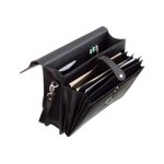 Alassio forte - mallette pour documents - imitation cuir - noir