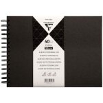 Album a personnaliser - noir - 27 x 20 cm - spirale - papier epais - clairefontaine