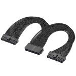 Alimentation double psu atx 24 broches, c�ble de s�paration de carte m�re 24 broches (20 + 4), c�ble ...