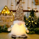 Allilit - gnome de ski elfe avec lumire led, traneau a beurre, dcorations de nol pour la maison, ...