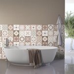 Ambiance - live col - tiles - ros - a890 10x10cm stickers adh�sifs carrelages, multicolore, 10 x 10 cm, ...