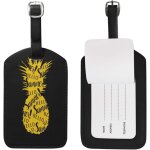 Ananas jaune hello summer etiquette de bagage noire pour bagage valise sac etiquette de voyage en cuir ...