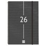 Andrea agenda semainier vertical en cuir ouvert 2026 de janvier 2026 a d�cembre 2026 (12 mois) bordeaux ...