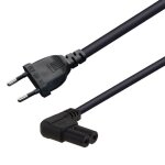 Angle droit eu euro cordon d'alimentation cble ue 2 broches a la figure 8 c7 pour tv, imprimantes, appareils ...