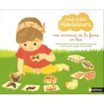 Mes animaux de la ferme en bois - avec 8 figurines en bois et 8 cartes