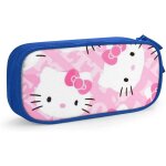 Animat hello kitty trousse a crayons avec fermeture eclair pour etudiants bleu