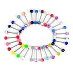 Anneau de piercing pour le corps, anneau de couleur mixte, punk, 14g, 50 pices