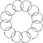 Anneaux de reliure, 50 pcs anneaux metalliques anneaux de livre anneau porte cl bagues de livre anneaux ...