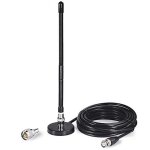 Antenne a�rienne cb 27mhz avec base magn�tique fouet doux, connecteur bnc pl259, pour cobra midland uniden ...