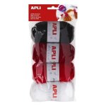 Apli pelotes de laine ton rouge - 4 units