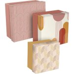 Apt - 116080c - un lot de 3 boites de rangement gigognes carres multifonctions en carton motifs gomtriques ...