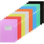 Apt - 16 pcs pochette plastique a4 avec porte carte, chemise plastique a4 transparent de 8 couleurs assorties, ...