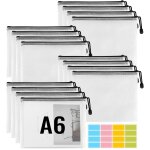 Apt - 16 pièces sac a documents a6, sac a documents en filet blanc, sacs a fermeture eclair en plastique ... Apt - 16 pièces sac a documents a6, sac a documents en filet blanc, sacs a fermeture eclair en plastique ...