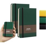 Apt - lot de 2 carnets a7 ligns - couverture cuir rigide, 192 pages papier epais 80gsm, bande elastique ...