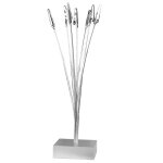 Arbre a pinces avec 8 pinces flexibles pour notes, photos et cartes - base en r�sine durable argent�e ...