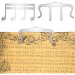 (argent)lot de 2 clips de partition de musique en m�tal, clip pour pupitre pince a partitions note de ...