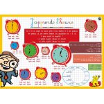 Aris editions sous - main et set de table educatif 30x42 plastifi�, effa�able  j'apprends l'heure