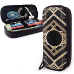 Art d�co, vintage, epoque, gatsby le magnifique, dor�, noir, porte - crayon, grande capacit�, pochette ...