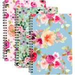 Asfasfq - lot de 3 carnets de notes ligns a5, spirale cuivre, cahier journaux pour fille 80 feuilles ...