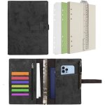 Asfasfq - a5 carnet de notes en cuir rechargeable 6 anneaux classeur avec papier pointill l'criture ...