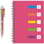 Asfasfq - carnet spirale a5, cahier avec intercalaire de sparateur, cahier intercalaire avec 5 onglets ...