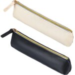 Asfasfq - ciatbyyj lot de 2 trousses a crayons en cuir, petites, etroites, avec fermeture eclair, portables, ...