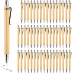 Asfasfq - megyad lot de 50 stylos a bille rtractables personnaliss en bois avec gravure cadeau d'adieu ...