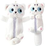 Asfasfq - trousse a crayons en peluche, mignonne chat blanc bote a crayons en peluche, cartoon animaux ...