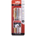 Asfasfq - uni 3 x stylos roller encre gel ball um - 153 pointe large lot de 3 1 x or, 1 x argent, 1 ...