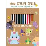 Mon atelier dessin for�t enchant�e - avec 1 bloc cr�atif, 11 crayons de couleur, 1 crayon gris de dessin, ...