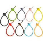 Attaches de cble en silicone 27 pices cravates torsades en silicone colores attaches de sac en silicone ...