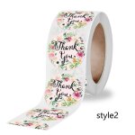 Autocollants 500 pices 2. 5cm, etiquette dcorative fort verte fleur rose, autocollant de scellage ...