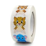 Autocollants animaux jouets dessin anim ronds pour enfants, 100 ? 500 pices, autocollant rcompense ...