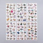 Autocollants chat p�che rose pour enfants, etiquette scrapbook, dessin anim� mignon kawaii, papeterie ...