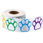 Autocollants color�s en forme de pattes, 1 pouce, 50 a 500 pi�ces, etiquettes de r�compense pour chien, ...
